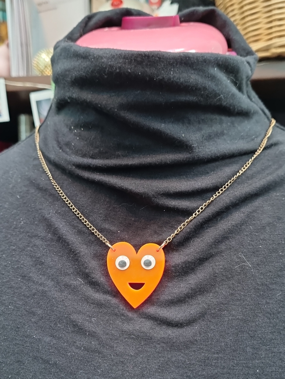 💛 Or 3/10$ Meri Meri | Acrylic Heart Googly Eye Necklace